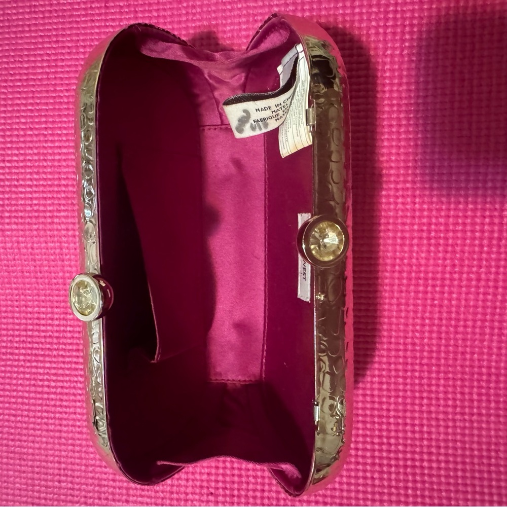 Nine West Gold Croc Patent Clutch - Picture 3 of 4